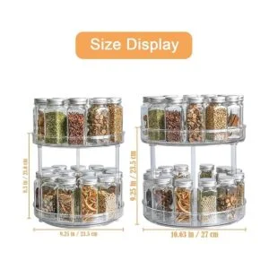 Roninkier Tocadiscos transparentes LazySusan de 2 niveles_5