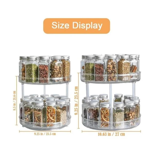 Roninkier Tocadiscos transparentes LazySusan de 2 niveles_5