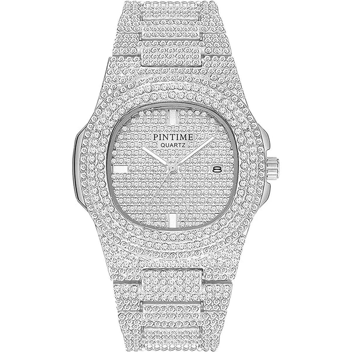 Moda Cristal Diamante Relojes HombreMujeres Lujo Blinged_1