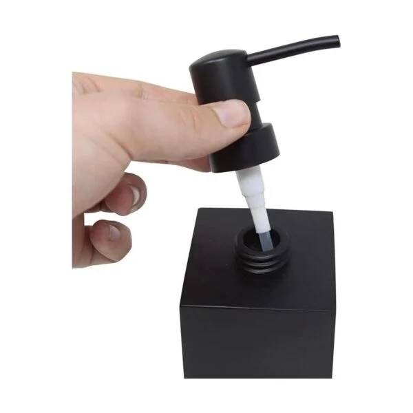 Yew Design Dispensador de jabón negro para baño cuadrado_6