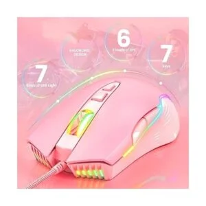 SIMGAL Mouse RGB para juegos con cable mouse óptico USB_2