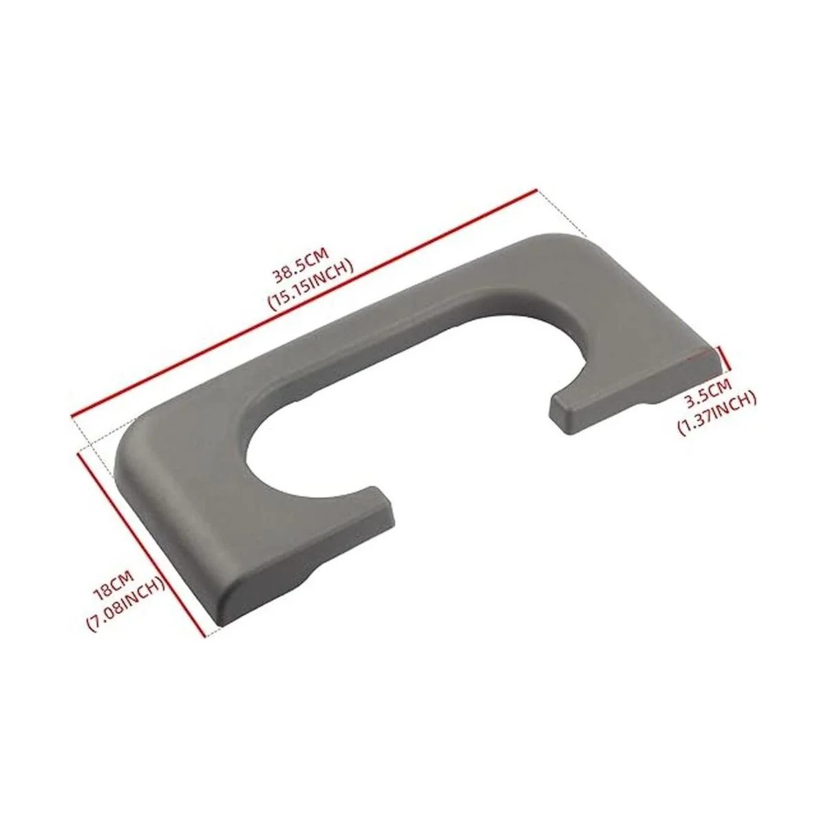 Dasbecan Soporte de taza de consola central trasera gris_4