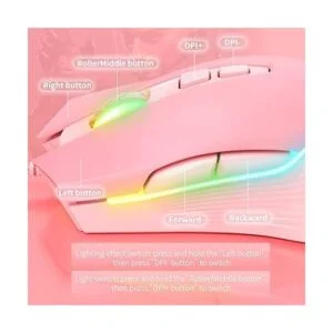 SIMGAL Mouse RGB para juegos con cable mouse óptico USB_6
