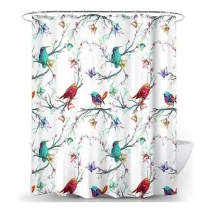 Ao blare Cortina de ducha para pájaros con diseño de_1