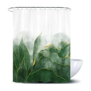 DM Cortina de ducha de mármol color dorado verde_1