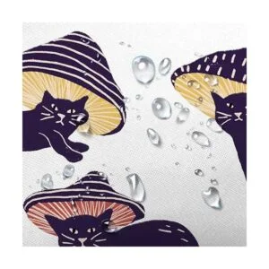 MERCHR Divertida cortina de ducha con forma de hongo y_4