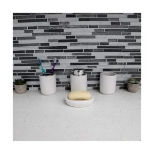 Home Basics Juego de accesorios de baño de cerámica 4_6