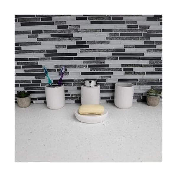 Home Basics Juego de accesorios de baño de cerámica 4_6