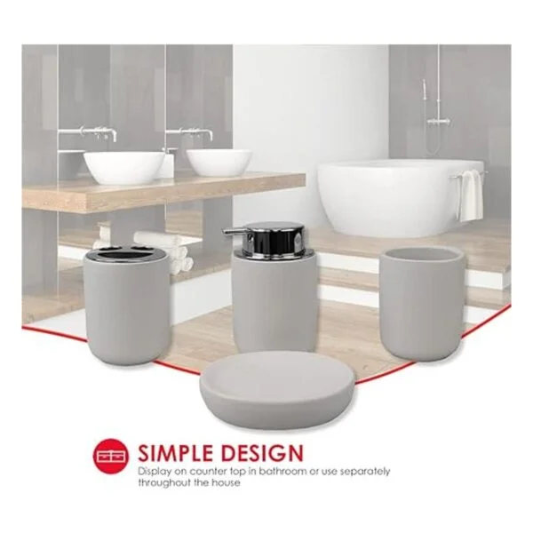 Home Basics Juego de accesorios de baño de cerámica 4_5