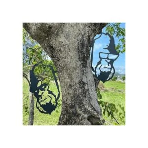 2 piezas de metal Bigfoot Tree Hugger Decor acero Bigfoot_5