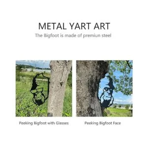 2 piezas de metal Bigfoot Tree Hugger Decor acero Bigfoot_3