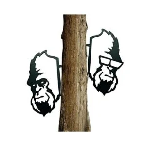 2 piezas de metal Bigfoot Tree Hugger Decor acero Bigfoot_1