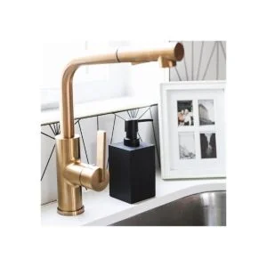 Yew Design Dispensador de jabón negro para baño cuadrado_3