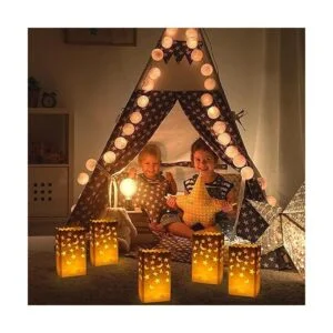 Stmarry 50 bolsas de velas luminarias blancas para farol_5