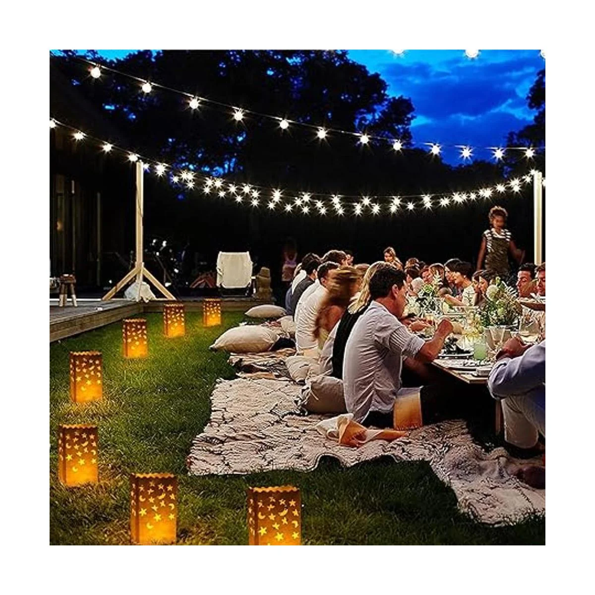 Stmarry 50 bolsas de velas luminarias blancas para farol_3