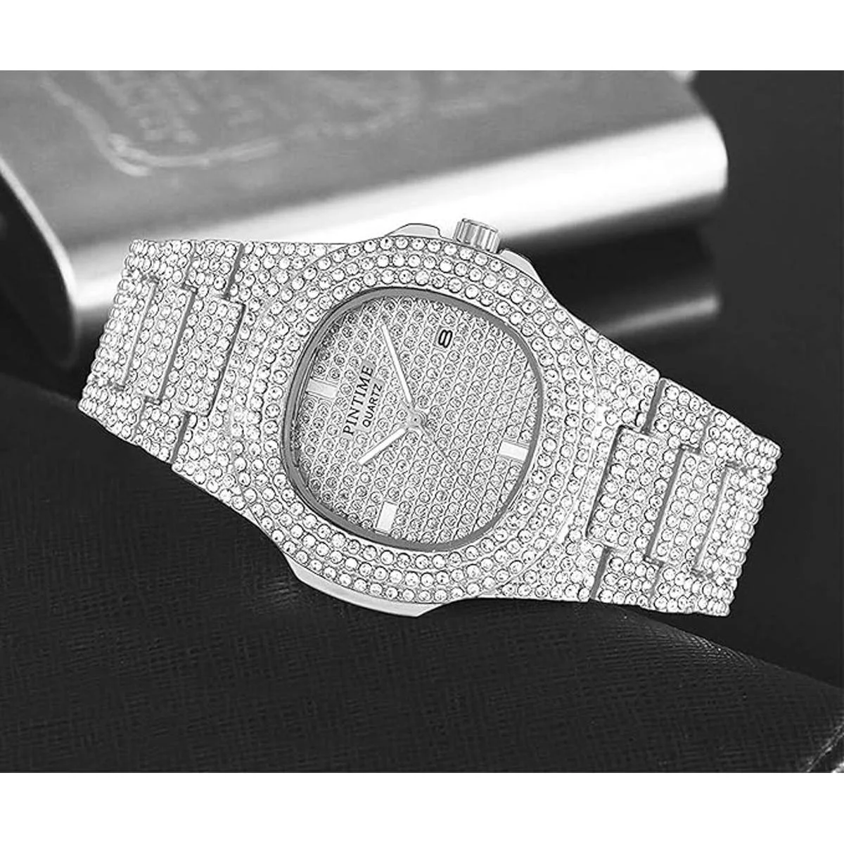 Moda Cristal Diamante Relojes HombreMujeres Lujo Blinged_6