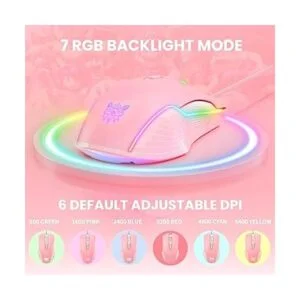 SIMGAL Mouse RGB para juegos con cable mouse óptico USB_3