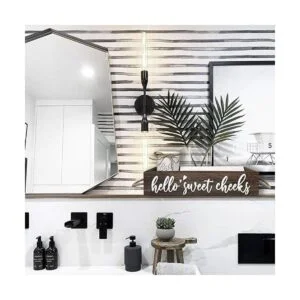 MayAvenue Caja de decoración de baño de granja Hello_2