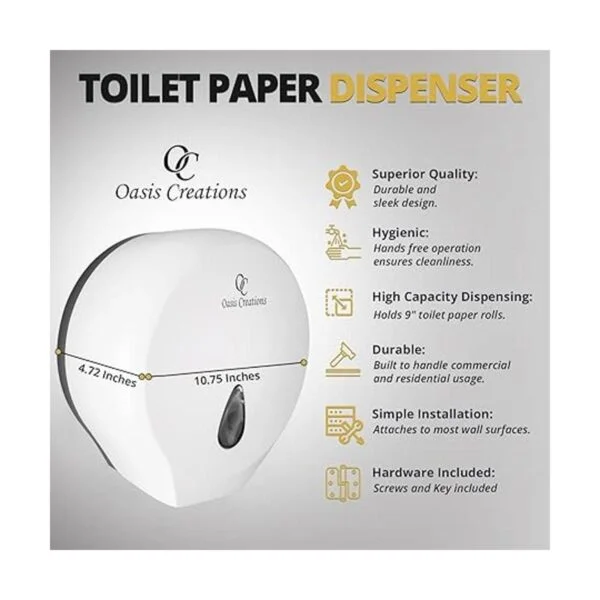 Oasis Creations Dispensador de papel higiénico de un solo_2