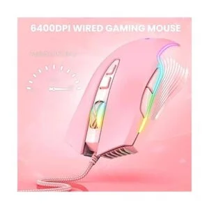 SIMGAL Mouse RGB para juegos con cable mouse óptico USB_4