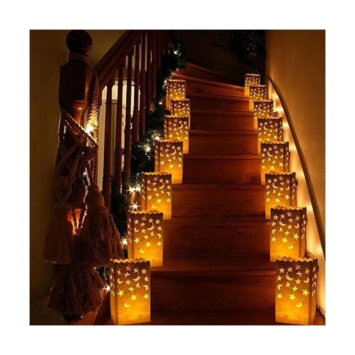 Stmarry 50 bolsas de velas luminarias blancas para farol_2