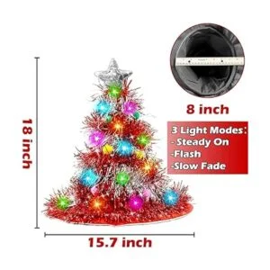 Camlinbo Paquete de 2 sombreros de Navidad para árbol de_2