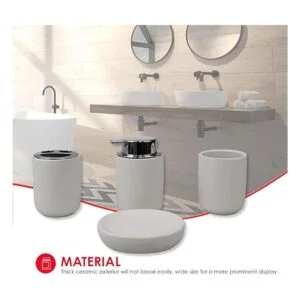 Home Basics Juego de accesorios de baño de cerámica 4_4