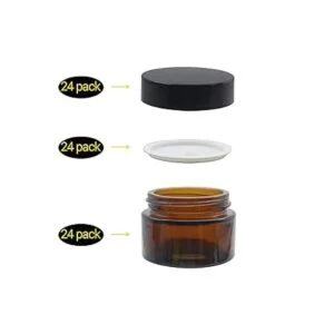 BPFY Juego de 24 tarros redondos de cristal ámbar con_4