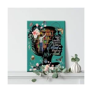 Libros de arte de pared en la biblioteca impresiones en_5