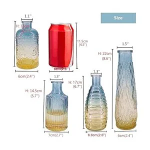 FANTESTICRYAN Juego de 4 floreros barrocos de vidrio_2