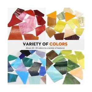 LITMIND Restos de vitrales azulejos de mosaico para_2