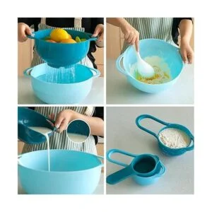 Juego de 8 cuencos para mezclar de plástico utensilios de_6