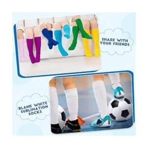 Geyoga 12 pares de calcetines de sublimación blancos en_5