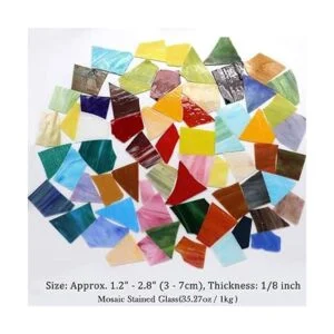 LITMIND Restos de vitrales azulejos de mosaico para_3