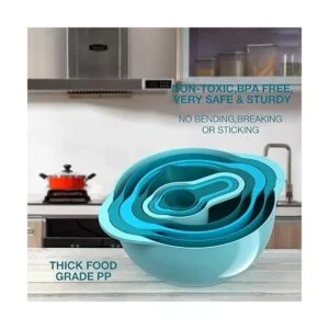 Juego de 8 cuencos para mezclar de plástico utensilios de_4