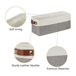 DULLEMELO Cestas de almacenamiento pequeñas de 15 x 6 x_4