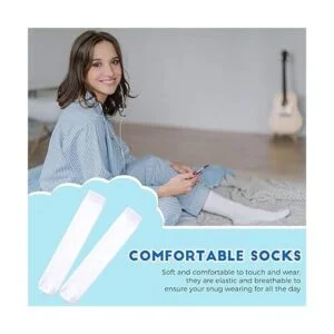 Geyoga 12 pares de calcetines de sublimación blancos en_4