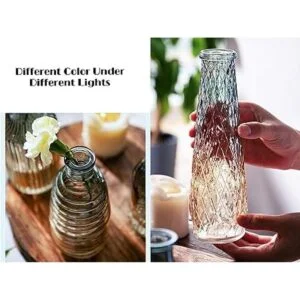 FANTESTICRYAN Juego de 4 floreros barrocos de vidrio_6