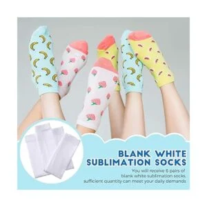 Geyoga 12 pares de calcetines de sublimación blancos en_7