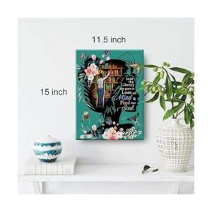 Libros de arte de pared en la biblioteca impresiones en_2