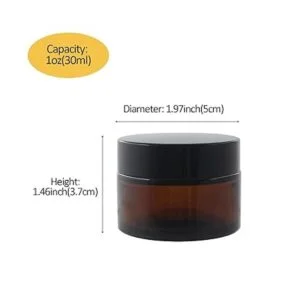 BPFY Juego de 24 tarros redondos de cristal ámbar con_2