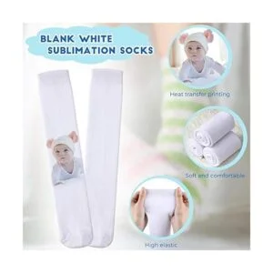 Geyoga 12 pares de calcetines de sublimación blancos en_3