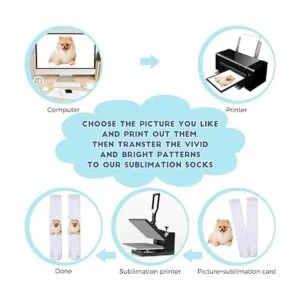 Geyoga 12 pares de calcetines de sublimación blancos en_6