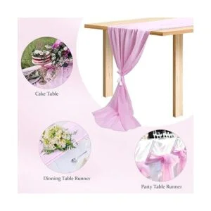 YUUXII Camino de mesa de gasa de 11.5 ft 2 unidades_4