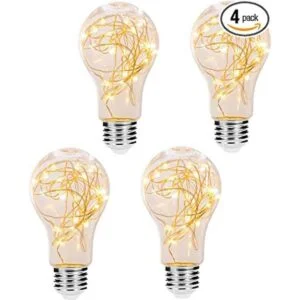 Qixivcom Paquete de 4 bombillas LED de 12 W de hadas A60_1