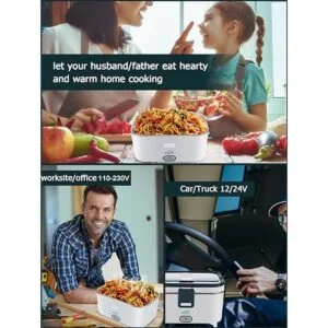 Buddew Lonchera eléctrica de 70 W calentador de_2