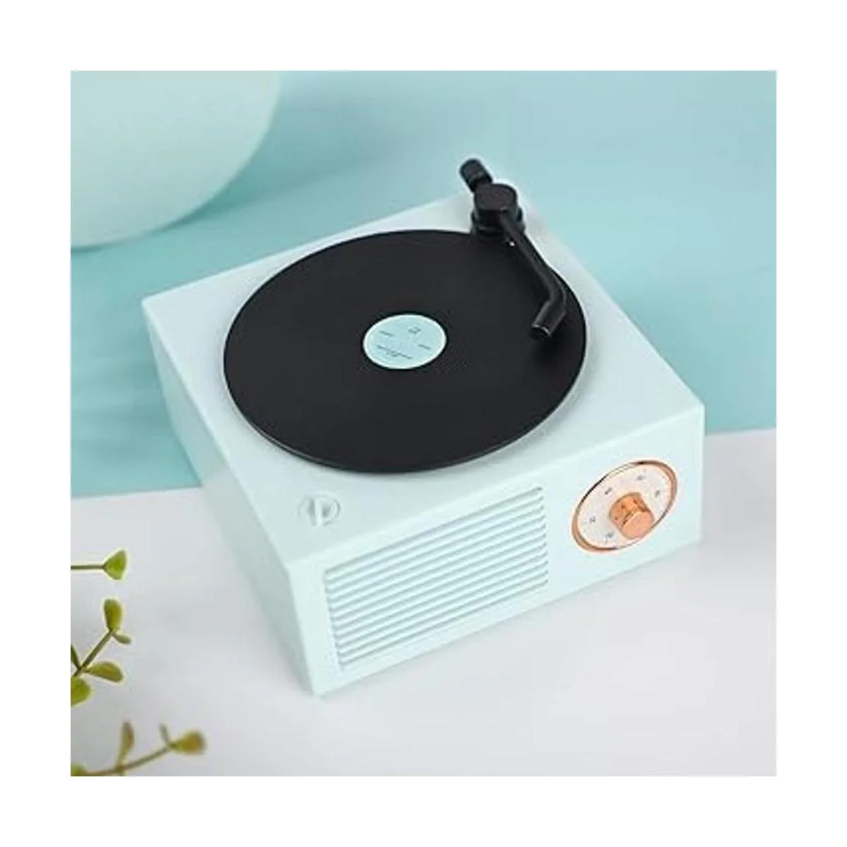 Altavoz de vinilo clásico de estilo antiguo con Bluetooth_4