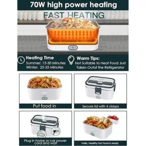 Buddew Lonchera eléctrica de 70 W calentador de_3