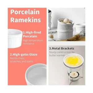 Luvan Juego de 4 calentadores de mantequilla de cerámica_3