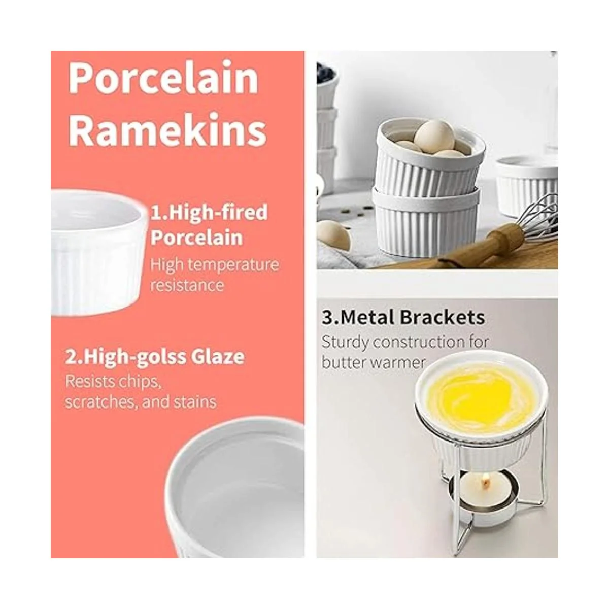 Luvan Juego de 4 calentadores de mantequilla de cerámica_3